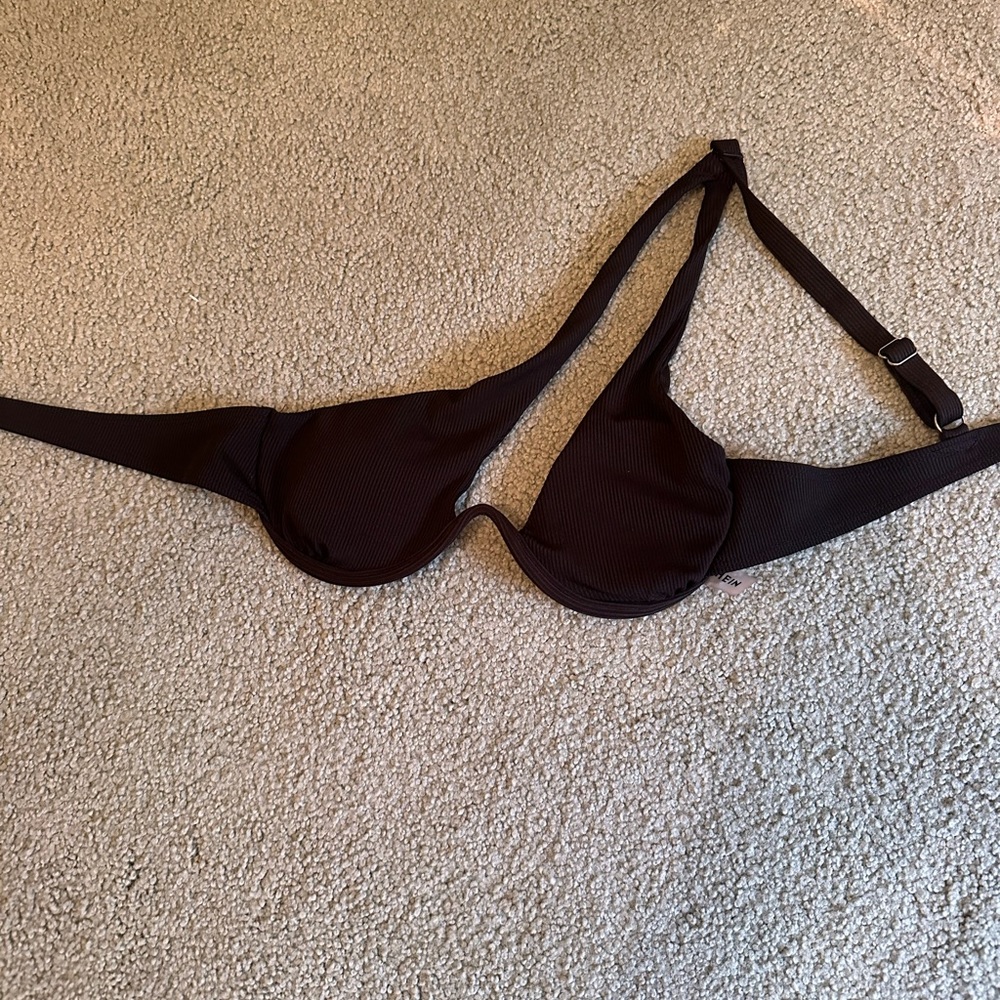 Black one shoulder bikini top